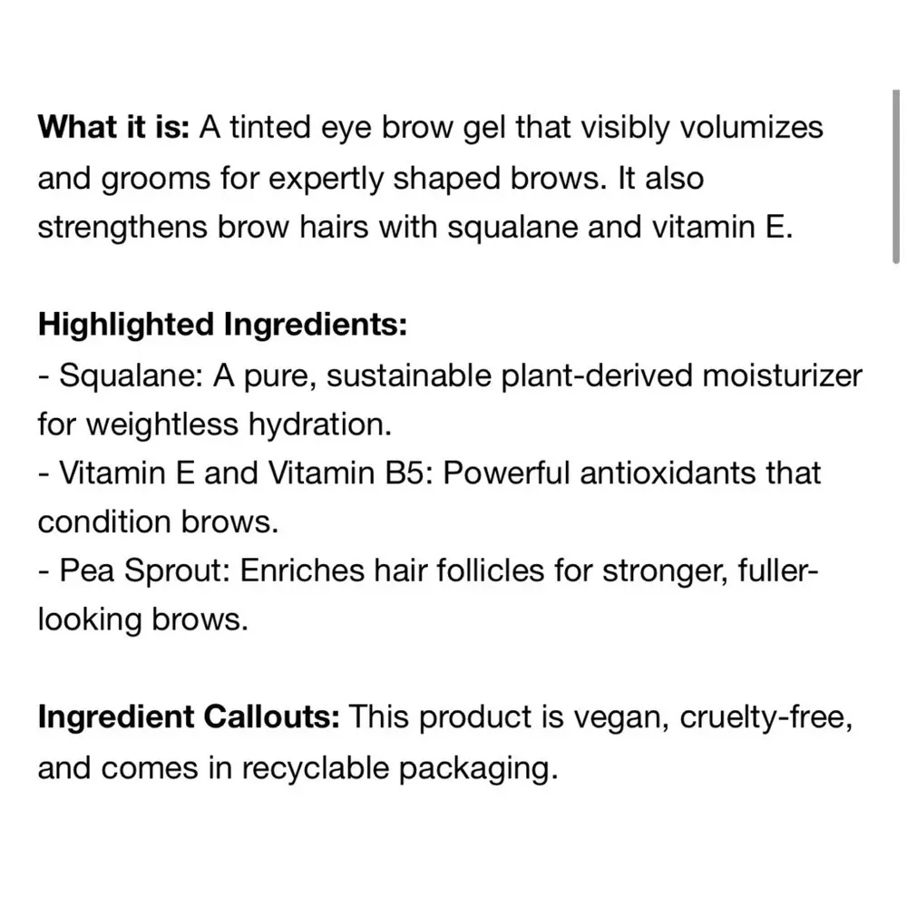 Brand New Rose Inc. Brow Renew Enriched Tinted Shaping Gel in Fill 05 Dark Brown